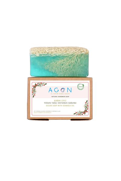 Agon Natural Pumpkin Fiber Seaweed Oil Ocean Soap - 120 Gr