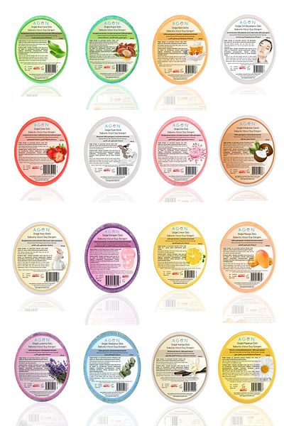 Agon 125 gr Natural Handmade Body Shower Sponge with Collagen Extract
