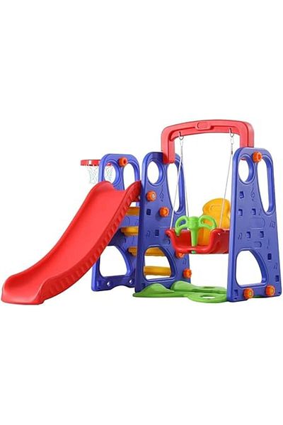ALBADER Kids Slide and Swing with Basketball Ring Toy 3 in 1 Set For Kids, Swing & Slide For Kids