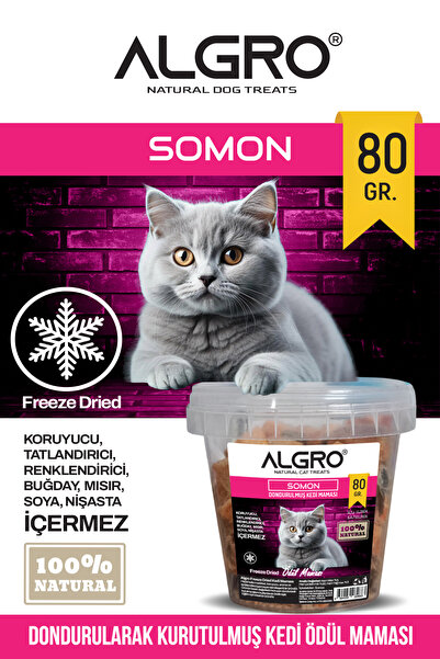 Algro Freeze Dried Kedi Ödül Maması - Somon kova ambalaj 80 gr