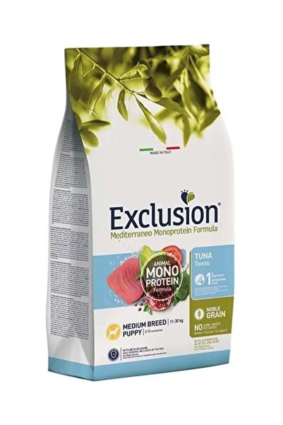 Exclusion Monoprotein Ton Balıklı Ve Narlı Düşük Tahıllı Orta Irk Yavru Köpek Maması 12 Kg