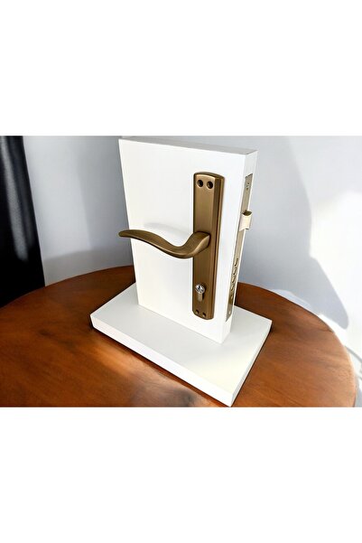 KOLDOOR Trim Mat Antik Sarı Aynalı Yale Çelik Kapı Kolu Sol Elle Açılır Tek Taraf (Kilit Hariçtir)