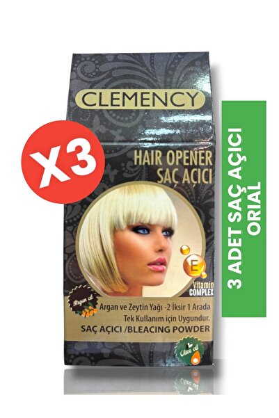 Clemency Bitkisel Içerikli Saç Açıcı Set 30 gr Toz Açıcı Orial 60 ml 40 Volum Oksidan X 3 Adet