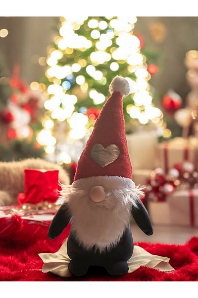 tosbai Red and Gray 45 cm Christmas Elf Gift - Dwarf Plush Toy