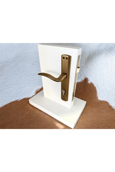 KOLDOOR Trim Mat Antik Sarı Aynalı Yale Çelik Kapı Kolu Sol Elle Açılır Tek Taraf (Kilit Hariçtir)