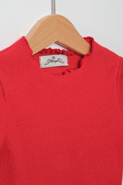 Milangel Red Children's Ribbed Knitted Badi