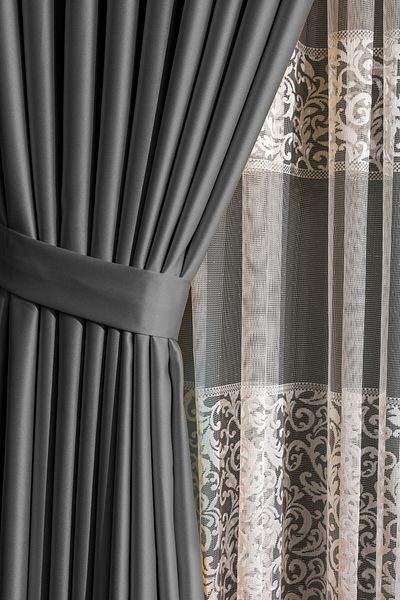 Karesi Dark Grey Blackout Blackout Extraforced Pleat Free Flat Planting Backdrop Curtain Clr396