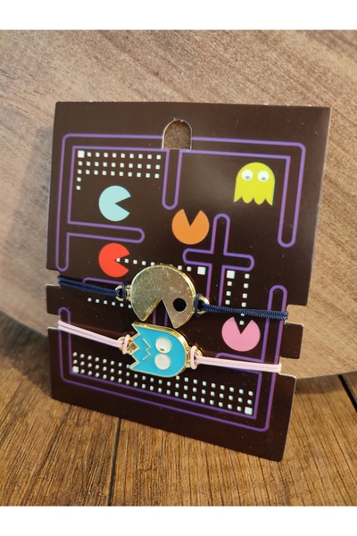 Mia Giyim Pac-Man 2'li Arkadaşlık Bilekliği Çok Renkli Ayarlanabilir İpli 2 Adet