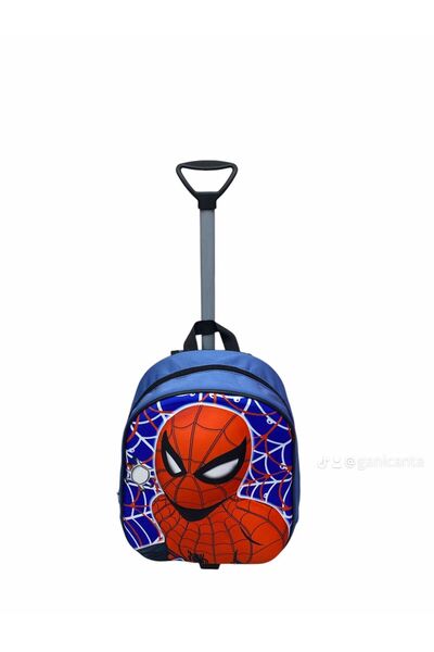 Şımarık Spiderman Çekçekli Tekerlekli Kreş Anaokulu Çantası