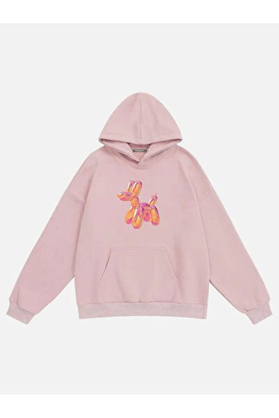 Mad&Calf Ženska majica Balloon Dog Štampano Sa kapuljačom Flis Pack Oversize ...