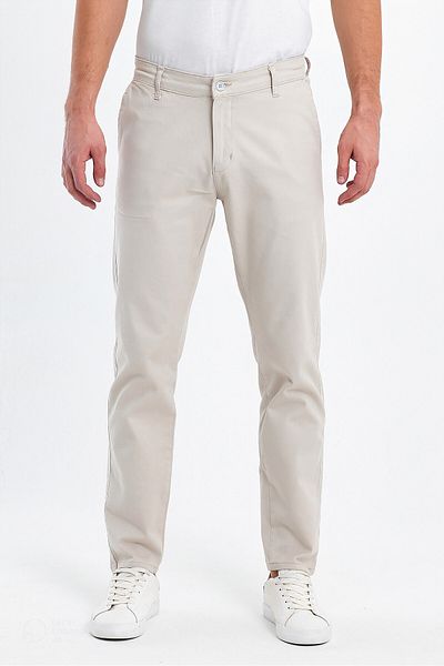 TheSeason Ανδρικό μπεζ Gabardine βαμβακερό Slim Fit Stretchy Chino παντελόνι