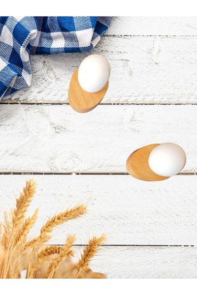 AR&MA WOOD 2 Pieces Wooden Egg Presentation Holder - Egg Cup Tableware Presentation Organizer