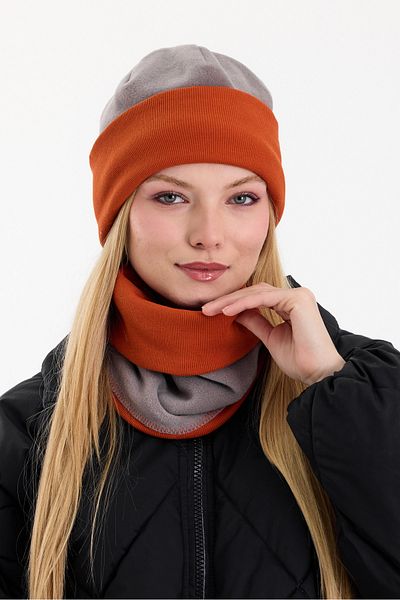 Butikgiz Hünkar Sytle, Double Color Double Layer Foldable Soft Women's Beanie Neck Collar Suit