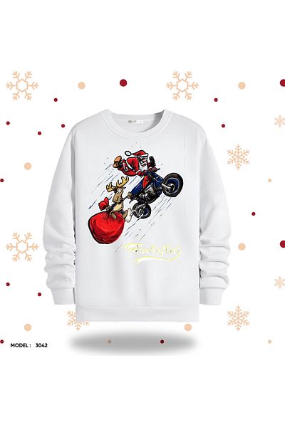 Gölge Store Santa Claus | New Year's Special Design |   Sweatshirt Slimfit Crew Neck Women Men