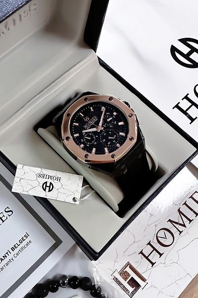Homies Men's Wrist Watch - Black Color, Silicone Band, Gift Bracelet Hme2058C3