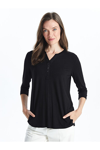 LC Waikiki Women's Blouse with Peaked Collar and Sequin Embroidery