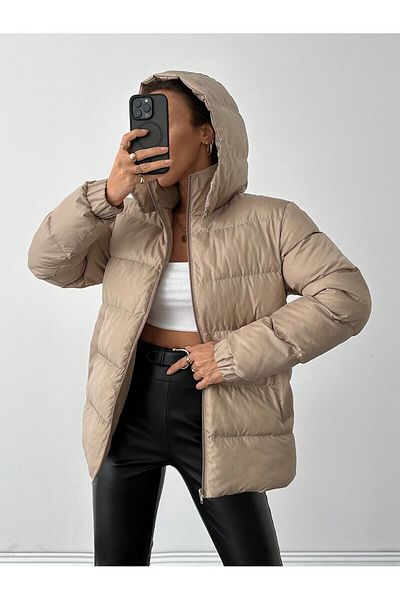 ÖNDER MODA Palton și parka de iarnă cu glugă supradimensionată, rezistentă la apă și vânt, pentru femei - 137