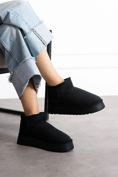 akix Water Resistant Platform Sole Sports Short Women's Boots with Fur Inside