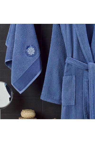 Elmira Textile Σετ μπουρνούζι από βαμβακερή πετσέτα γυναικεία και ανδρική Elmira Şalyaka