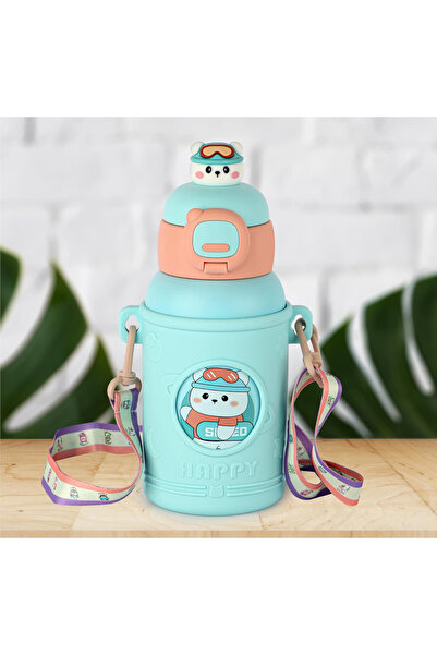 CNSZ Termos özellikli Matara / Suluk /Bpa içermez/ sert silikon pipetli / korumalı kılıflı /316 paslanmaz