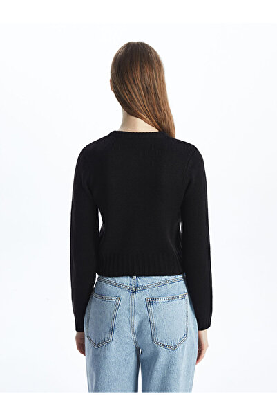 LC Waikiki LCW Bisiklet Yaka Kadın Triko Hırka