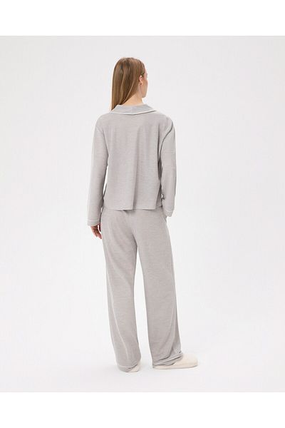 Ayma Active Long Gray Elastic Bias Classic Pajama Bottoms