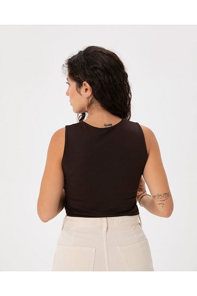Ayma Active Καφέ Ecovero ™   Tank Top με σουτιέν στο εσωτερικό