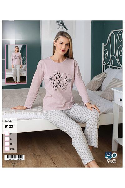meynur moda Σετ Πιτζάμες Interlock Χειμερινό Χοντρό Ύφασμα