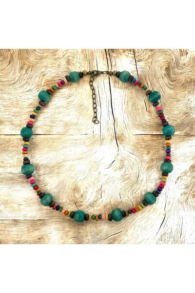 LeylanTakı Leylan Takı Kadın Yeşil  Bohem Ahşap Kolye