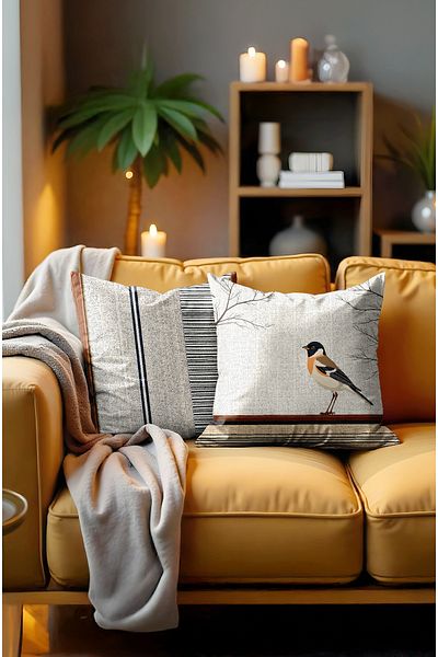 MUN HOME Imprimat digital, husă de pernă Babyface, cu fermoar ascuns pe două fețe. Set de 2