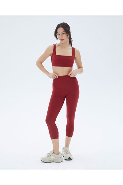 Ayma Active Sangria Women Organic Cotton Certified High Waist 7/8 Short Basic Leggings