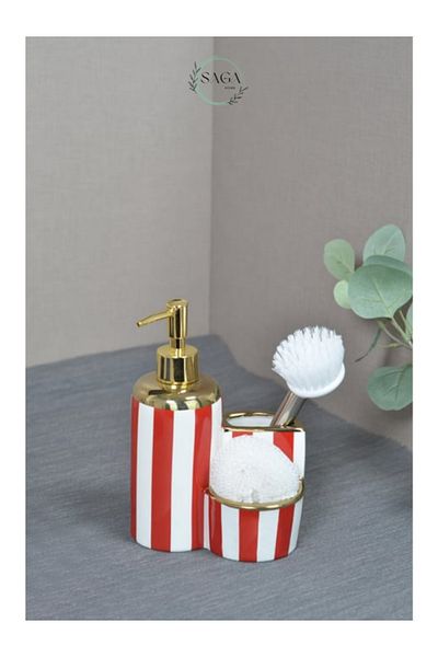 Paçi Porcelain Liquid Soap Dispenser Checkers