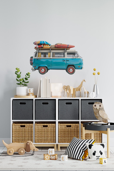 Plustablo Autocolant drăguț de perete pentru mașină |   Autocolant de perete pentru grădiniță |   Decorare de perete cu tematică auto