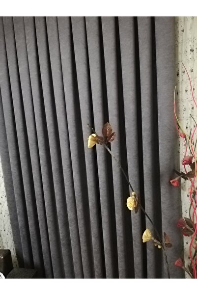 Karesi ستارة خلفية ذات ثنيات ضيقة باللون الرمادي الداكن مقاس 1 × 3 بجناح واحد...