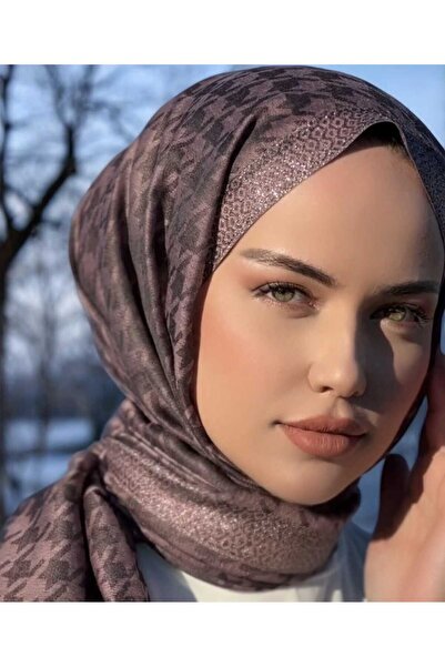 Arwella Lilac - 40% Silk Tulle, Houndstooth Patterned Shawl