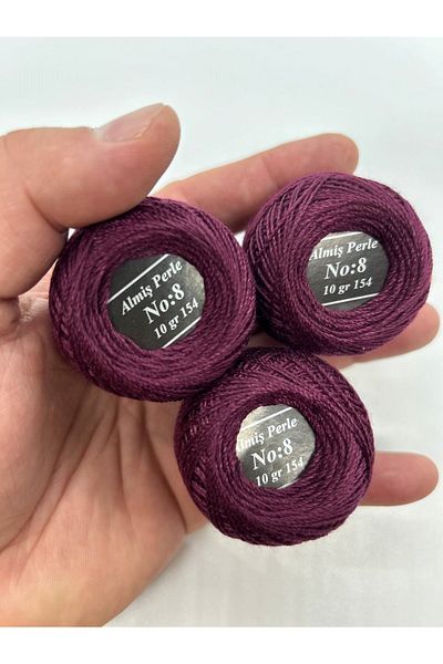ALMİŞ Almiş Perle Etamin-Cross-Stitch 10 Thread Set (10 Gr-No:8) Purple-Lilac Shades