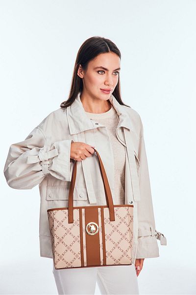 U.S. Polo Assn. Geantă de umăr de damă bej - Us3118 Online Exclusiv