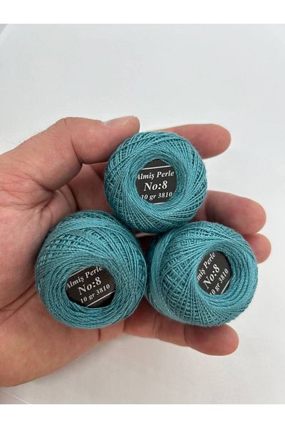 ALMİŞ Almiş Perle Etamine-Cross Stitch Σετ 10 κλωστών (10 Gr-No:8) Μπλε - Τυρκουάζ αποχρώσεις