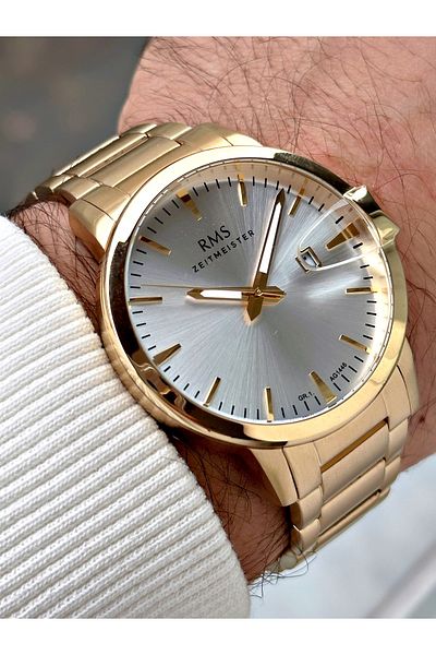 Romanson 5 Atm Waterproof Special Design Men's Wristwatch - Steel Cord and Steel Case