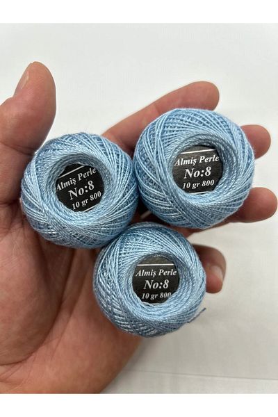 ALMİŞ Almiş Perle Etamine-Cross Stitch Σετ 10 κλωστών (10 Gr-No:8) Μπλε - Τυρκουάζ αποχρώσεις