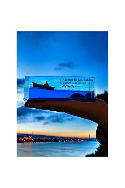 hediyesahibi Kişiye Özel Yazılı Batmayan Aşk Gemisi Sevgiliye Hediye