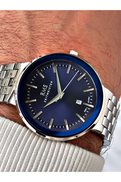 Romanson 5 Atm Waterproof Special Design Men's Wristwatch - Steel Cord and Steel Case