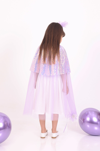 Minia Concept Kids Shiny Mermaid Lilac Sequin Detailed Party Cape