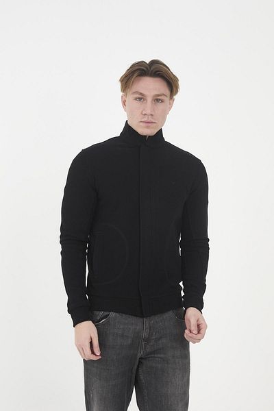 Maccali Men's Arcticflex Pocket Detailed Zippered Basic Black Sweatshirt