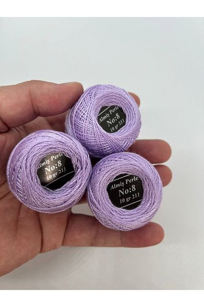 ALMİŞ Almiş Perle Etamin-Cross-Stitch 10 Thread Set (10 Gr-No:8) Purple-Lilac Shades