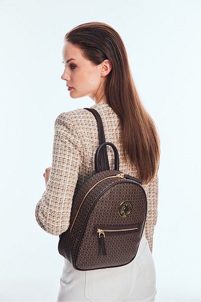 U.S. Polo Assn. Rucsac de damă de culoare maro - Us8011 Design clasic