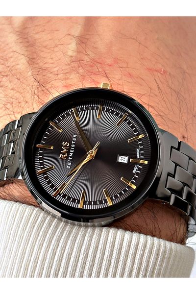 Romanson 5 Atm Waterproof Special Design Men's Wristwatch - Steel Cord and Steel Case