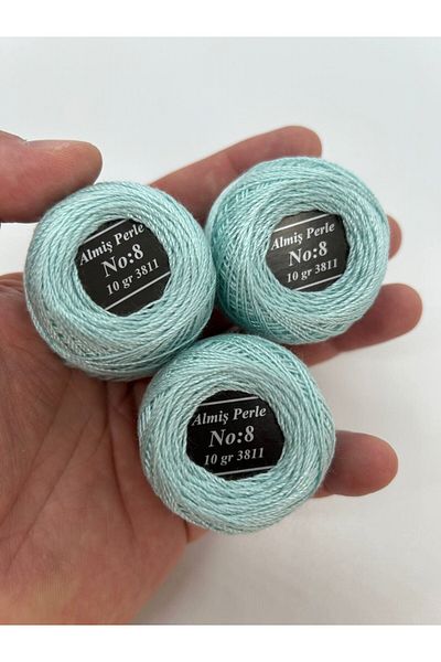 ALMİŞ Alış Perle Etamin-Cross-Stitch 10 Thread Set (10 Gr-No:8) Blue -Turquoise Shades