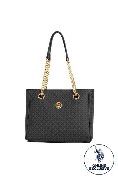 U.S. Polo Assn. Geantă neagră de umăr pentru femei Us3006 Exclusiv online