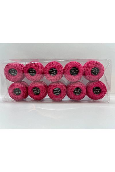 ALMİŞ Almiş Perle Etamin-Cross Stitch 10-Piece Thread Set (10 Gr-No:8) Pink Shades